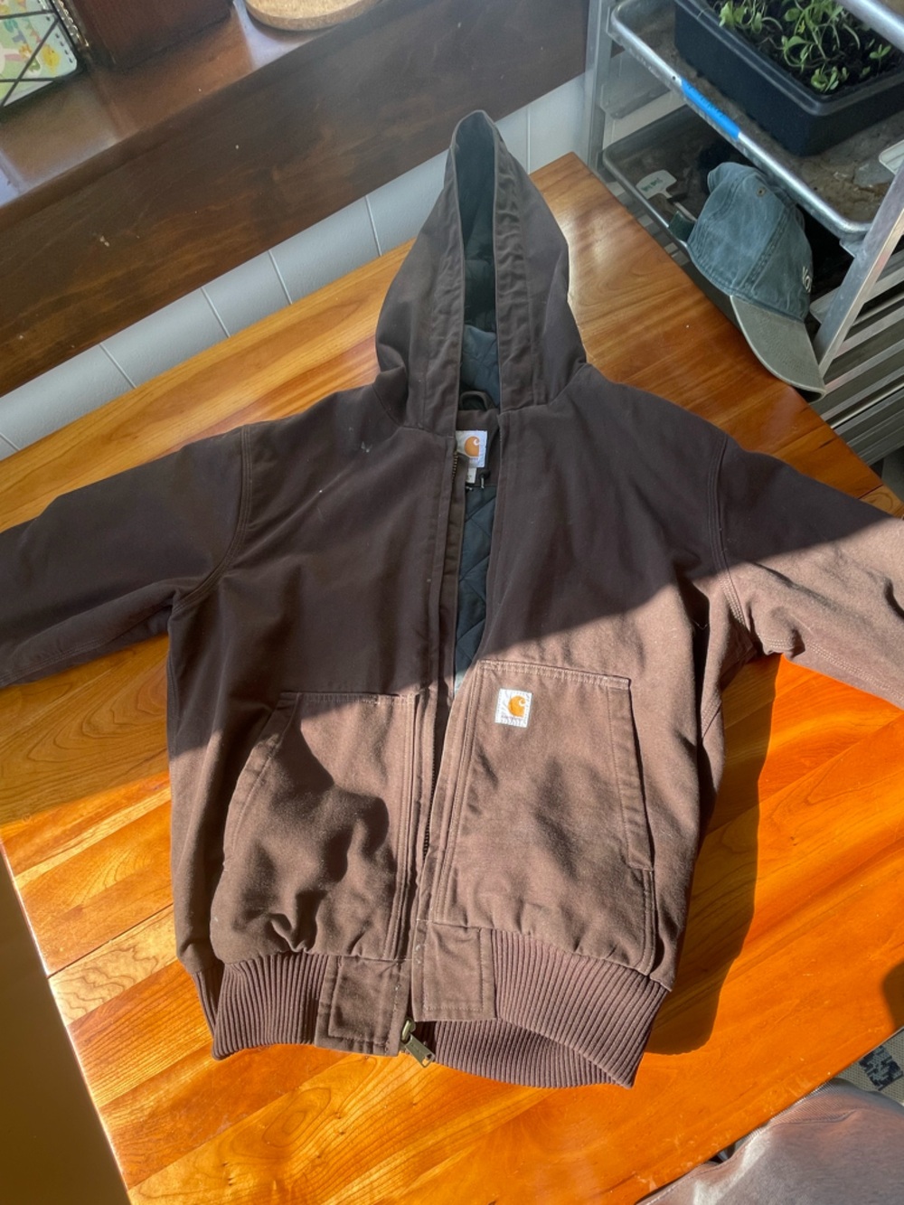 Carhartt Men’s Brown Hooded Insulated Jacket